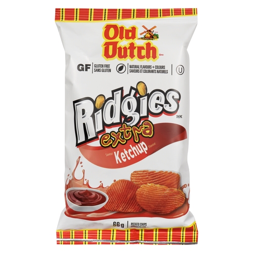 Old Dutch - Potato Chips - Ridgies - Extra Ketchup 66g