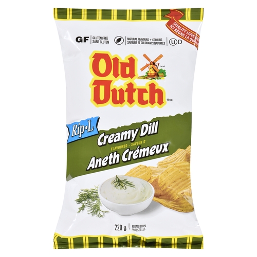 Old Dutch Potato Chips - Rip-L - Creamy Dill 220g