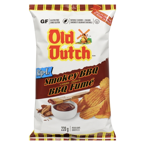Old Dutch Potato Chips - Rip-L - Smokey BBQ 220g