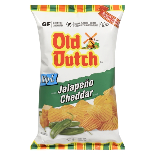 Old Dutch Potato Chips - Rip-L - Jalapeño Cheddar 220g