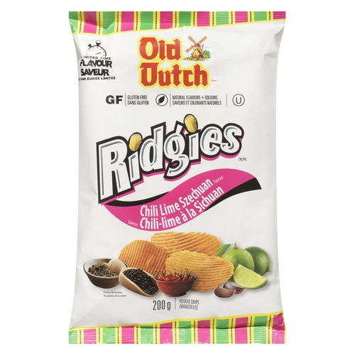 Old Dutch Potato Chips - Ridgies - Chili Lime Szechuan 200g