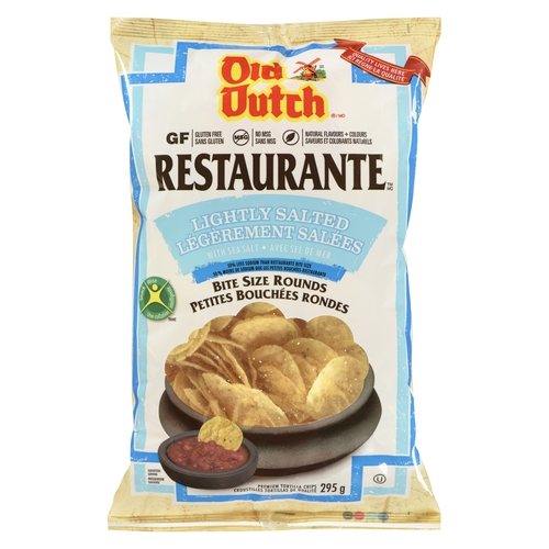 Old Dutch - Restaurante Tortilla Chips - Bite Size Rounds - Lightly Salted 295g, 1 Each