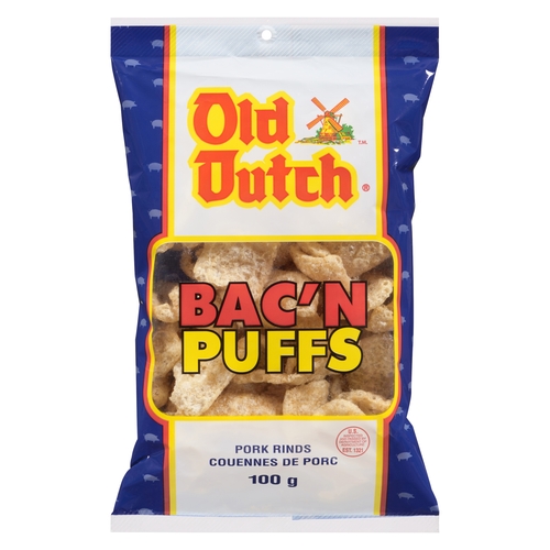 Old Dutch - Bac'n Puffs Pork Rinds 100g, 1 Each