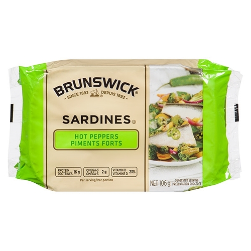 Brunswick Sardines - Hot Peppers 106g, 1 Each