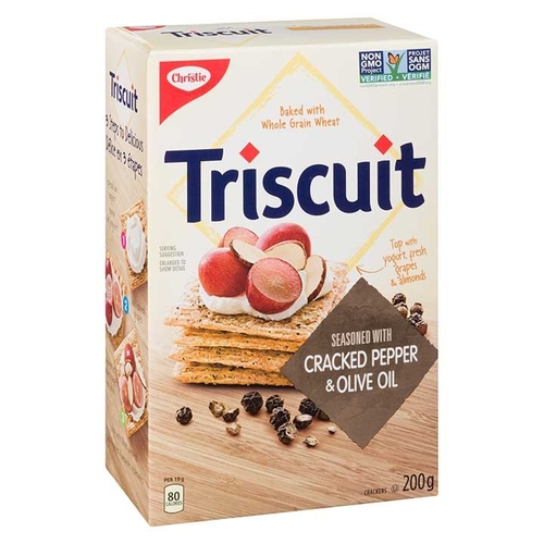 Christie - Triscuit Cracked Pepper & Olive Oil Crackers 200g, 1 Each