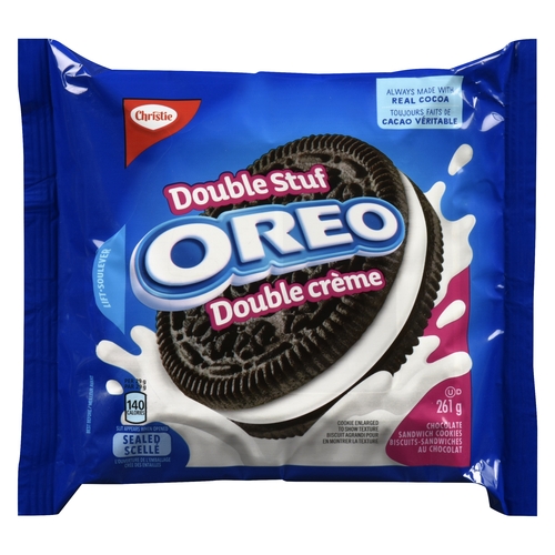 Christie - Oreo Chocolate Sandwich Cookies - Double Stuf 261g, 1 Each