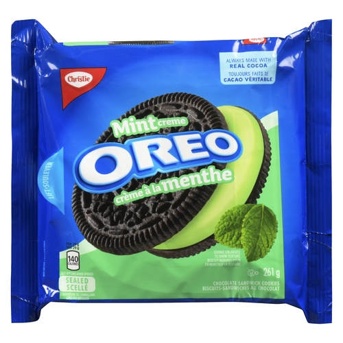 Christie - Oreo Chocolate Sandwich Cookies - Mint 261g, 1 Each