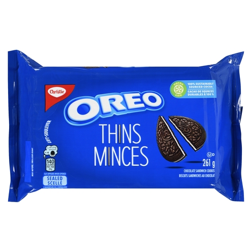 Christie - Oreo Chocolate Sandwich Cookies - Thins 261g, 1 Each