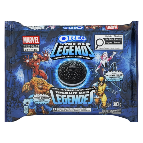 Christie - Oreo Chocolate Sandwich Cookies - Marvel Stuf of Legends 303g, 1 Each