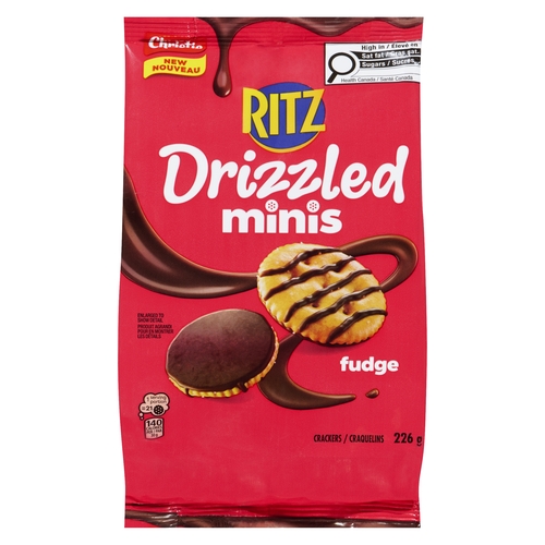 Christie - Ritz Crackers - Drizzled Minis Fudge 226g, 1 Each