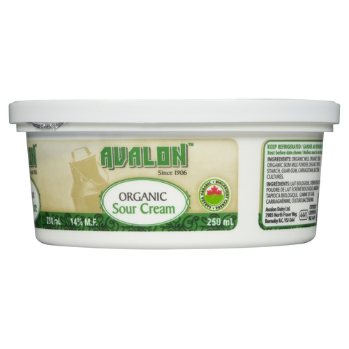 Avalon Dairy - Organic Sour Cream 14% m.f. 250ml, 1 Each