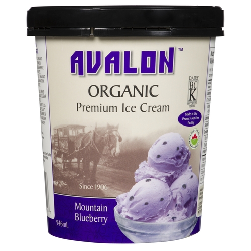 Avalon Dairy - Organic Premium Ice Cream - Mountain Blueberry 946ml, 1 Each