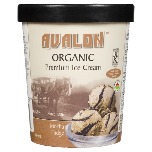 Avalon Dairy - Organic Premium Ice Cream - Mocha Fudge 946ml, 1 Each