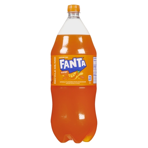 Fanta - Naturally Flavoured Sparkling Beverage - Orange 2l, 1 Each