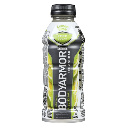 BODYARMOR - SuperDrink Zero Sugar Hydration Drink - Lemon Lime 473ml, 1 Each