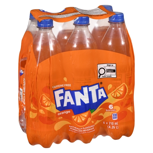 Fanta - Naturally Flavoured Sparkling Beverage - Orange 6/710ml