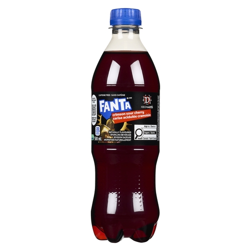 Fanta - Naturally Flavoured Sparkling Beverage - Crimson Sour Cherry 500ml, 1 Each