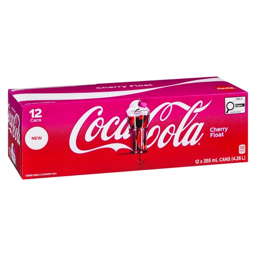 Coca-Cola Cherry Vanilla Flavoured Cola - Cherry Float 12/355ml, 1 Each