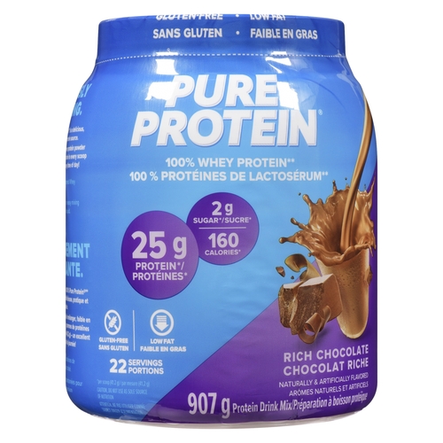 Pure Protein - 100% Whey Powder - Rich Chocolate 907g, 1 Each