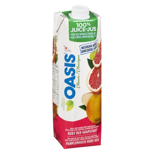 Oasis - Classic 100% Juice - Ruby Red Grapefruit 960ml, 1 Each