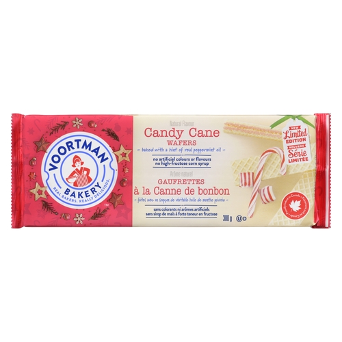 Voortman Bakery - Candy Cane Wafers Limited Edition 300/300g, 1 Each