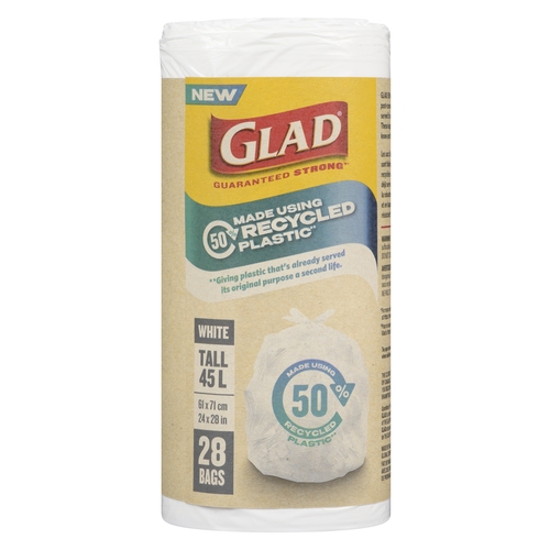 Glad - White Bags - Tall 45L 28pk, 1 Each
