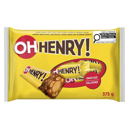 Oh Henry! Candy Bars - Snack Size 25's 375g, 1 Each