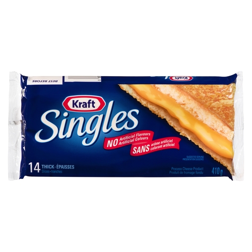 Kraft - Singles Process Cheese - Original Cheddar - Thick Slices 14's 410g, 1 Each