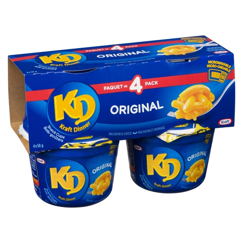 Kraft Dinner Macaroni & Cheese Snack Cups - Original 4pk