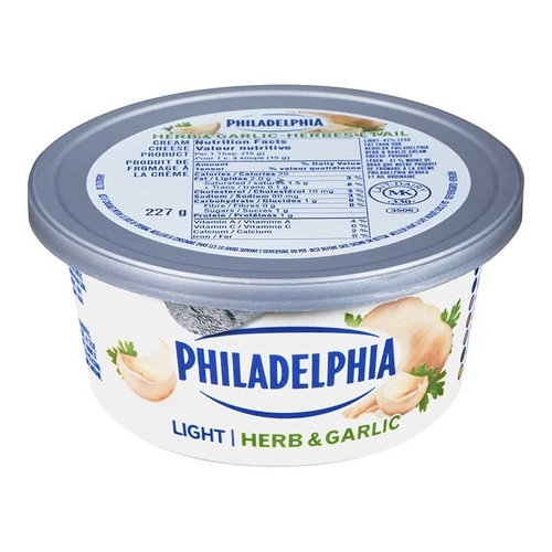 Philadelphia Cream Cheese - Light - Herb & Garlic 227g, 1 Each