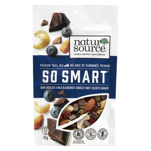 NaturSource - So Smart Premium Trail Mix - Dark Chocolate & Wild Blueberries 135g, 1 Each