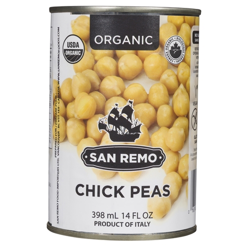 San Remo - Organic Chick Peas 398ml, 1 Each