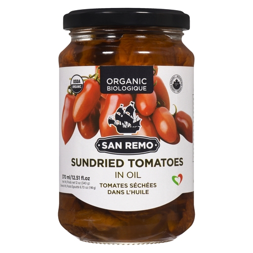 San Remo - Organic Sundried Tomatoes in Oil 370ml, 1 Each