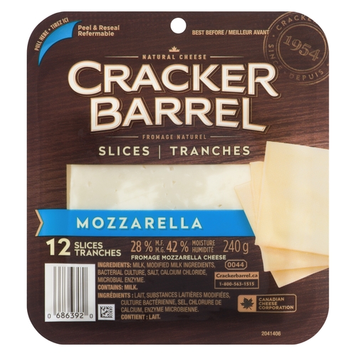 Cracker Barrel Slices - Mozzarella Cheese 240g, 1 Each