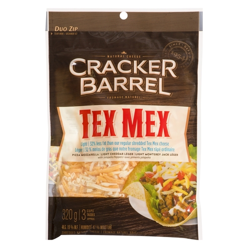Cracker Barrel - Shredded Cheese - Tex Mex - Light 320g, 1 Each