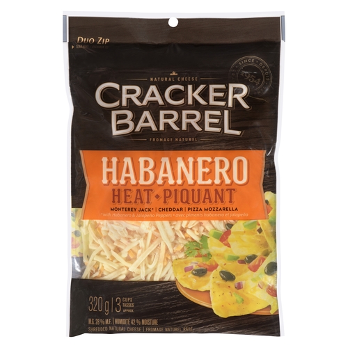 Cracker Barrel - Shredded Cheese - Habanero Heat 320g, 1 Each