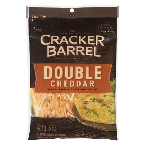 Cracker Barrel - Shredded Cheese - Double Cheddar 320g, 1 Each