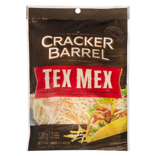 Cracker Barrel - Shredded Cheese - Tex Mex 320g, 1 Each