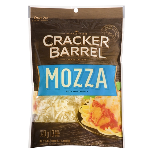 Cracker Barrel - Shredded Cheese - Pizza Mozzarella 320g, 1 Each