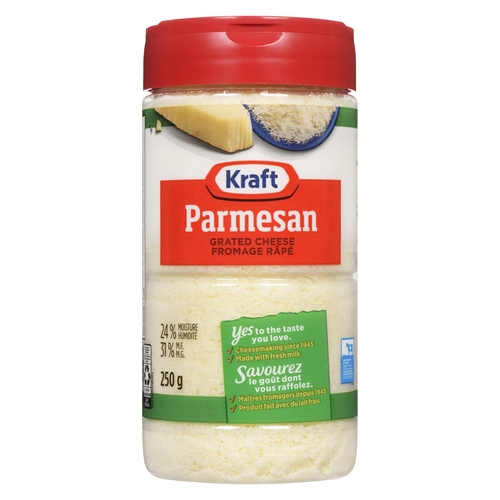 Kraft - Grated Cheese - Parmesan 31% m.f. 250g, 1 Each