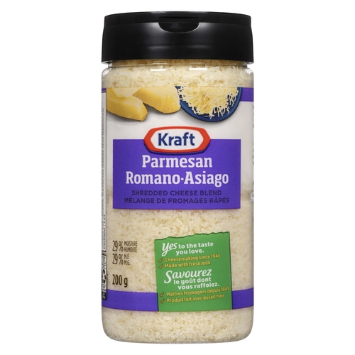Kraft - Shredded Cheese Blend - Parmesan Romano-Asiago 29% m.f. 200g