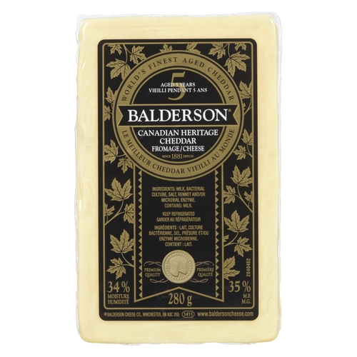 Balderson - Canadian Heritage Cheddar Cheese Aged 5 Years - 35% m.f. 280g, 1 Each