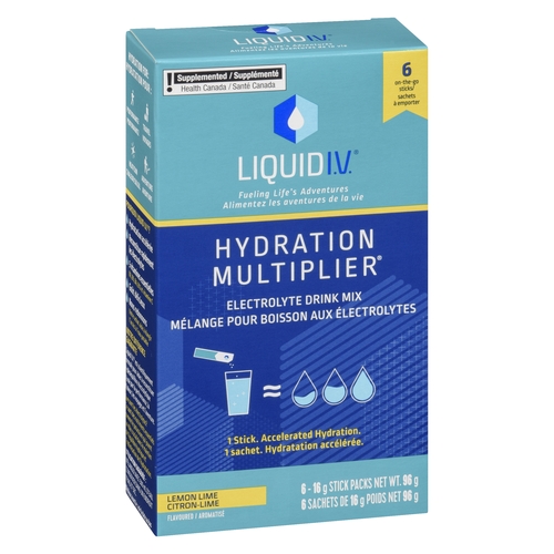 Liquid I.V. - Electrolyte Drink Mix - Lemon Lime 6s