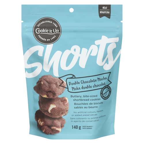 Cookie It Up Shorts - Buttery, Bite-Sized Shortbread Cookies - Double Chocolate 140g, 1 Each