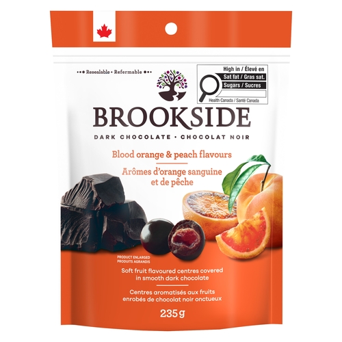 Brookside - Dark Chocolate - Blood Orange & Peach 235g, 1 Each