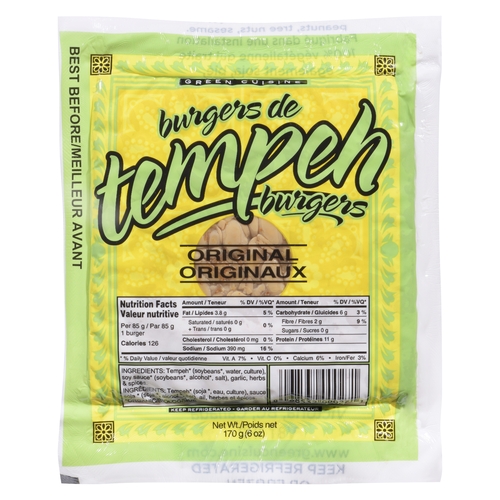 Green Cuisine - Tempeh Burgers - Original 170g, 1 Each