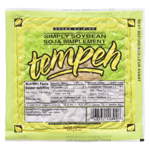Green Cuisine - Tempeh Simply Soybean 225g, 1 Each