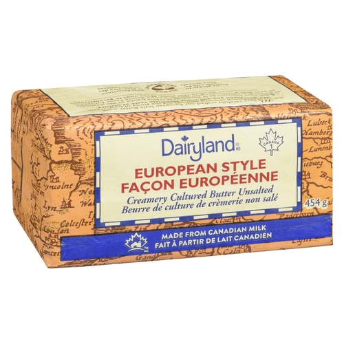 Dairyland - European Style Cultured Butter - Unsalted 454g, 1 Each