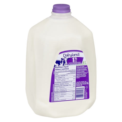 Dairyland - Milk - Partly Skimmed - 1% m.f. 4l, 1 Each