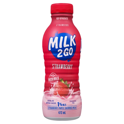 Dairyland - Milk 2 Go - Strawberry - 1% m.f. 473ml, 1 Each